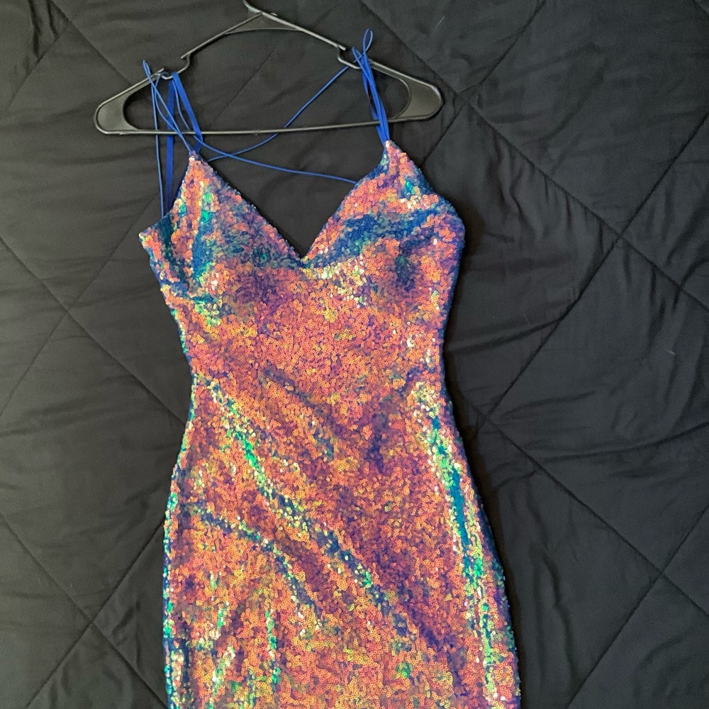 Multicolor Sequin Strappy Dress